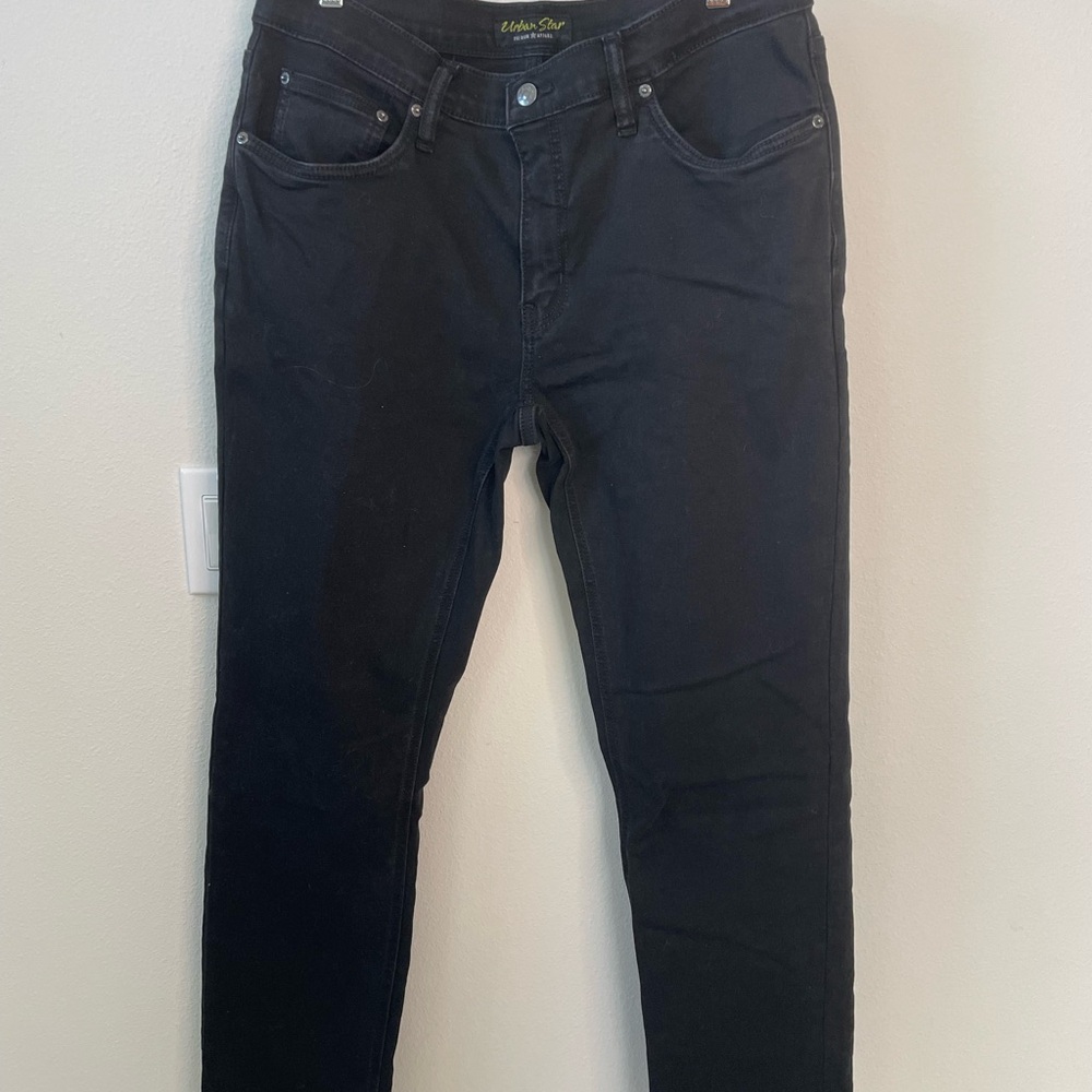 Urban Star Mens Black Skinny Jeans